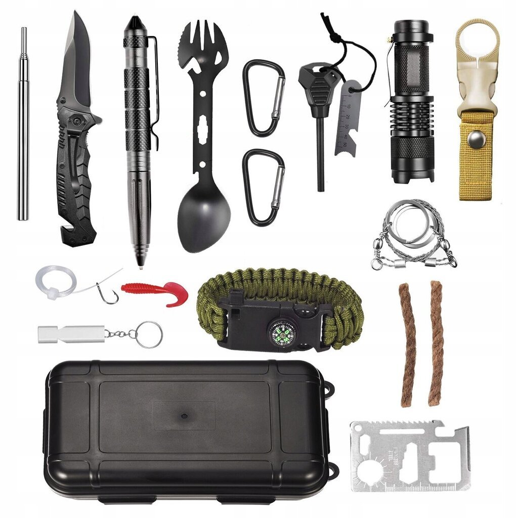 Išgyvenimo daugiafunkcis rinkinys Mega Survival Kit 32in1, 4.5cm kaina ir informacija | Kitas turistinis inventorius | pigu.lt