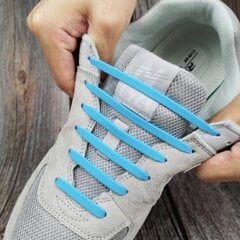 Силиконовые эластичные шнурки 12 шт., цвет белый цена и информация | Средства для ухода за одеждой и обувью | pigu.lt