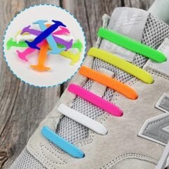Силиконовые эластичные шнурки 14 шт., разные цвета цена и информация | Средства для ухода за одеждой и обувью | pigu.lt