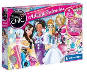 Advento kalendorius - vaikiškas kosmetikos rinkinys Clementoni Crazy Chic Girls, 24 vnt kaina ir informacija | Žaislai mergaitėms | pigu.lt