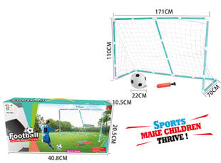 Futbolo vartai 171x110x70cm. su kamuoliu kaina ir informacija | Futbolo vartai ir tinklai | pigu.lt
