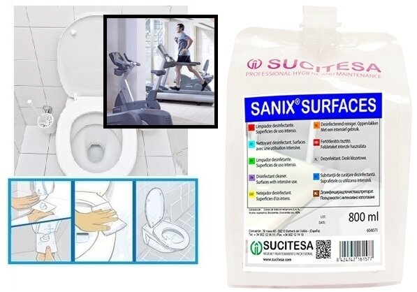 Dezinfekcinis skystis Sanix Surfaces, 800 ml kaina ir informacija | Pirmoji pagalba | pigu.lt