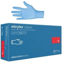 Нитриловые перчатки Mercator Nitrylex Classic L, 100 шт. цена и информация | Первая помощь | pigu.lt