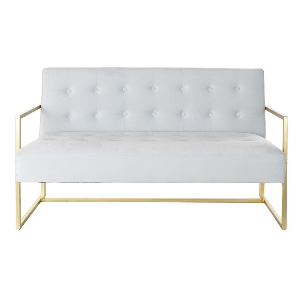 Sofa DKD Home Decor Auksinis Metalinis Poliesteris Dangaus mėlynumo (128 x 70 x 76 cm) kaina ir informacija | Lauko kėdės, foteliai, pufai | pigu.lt