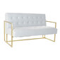 Sofa DKD Home Decor Auksinis Metalinis Poliesteris Dangaus mėlynumo (128 x 70 x 76 cm) kaina ir informacija | Lauko kėdės, foteliai, pufai | pigu.lt