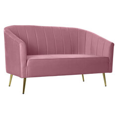 Sofa DKD Home Decor Rožinė Metalinis Poliesteris Kempinė Medžio MDF (140 x 77 x 81 cm) kaina ir informacija | Sofos | pigu.lt