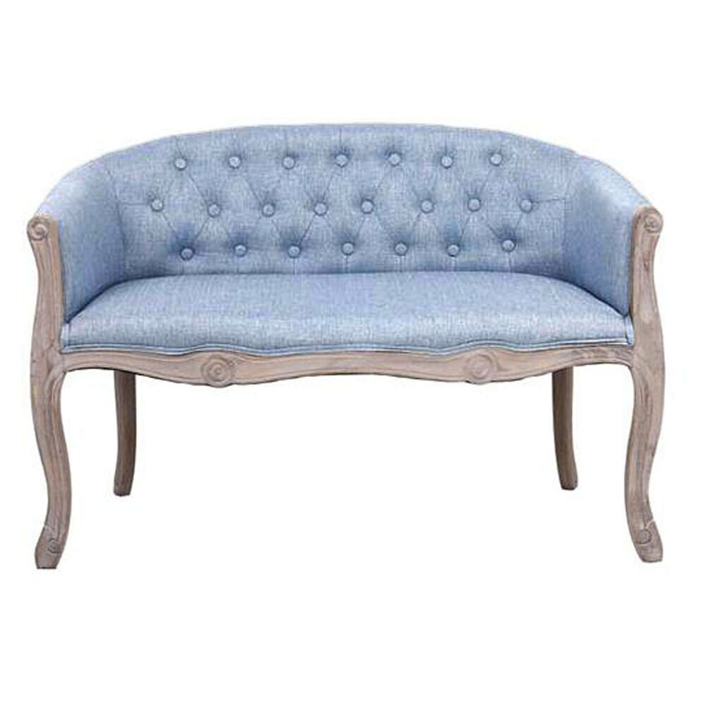 Sofa DKD Home Decor Mėlyna Poliesteris Kaučiukmedžio mediena (107 x 61 x 71 cm) kaina ir informacija | Lauko kėdės, foteliai, pufai | pigu.lt