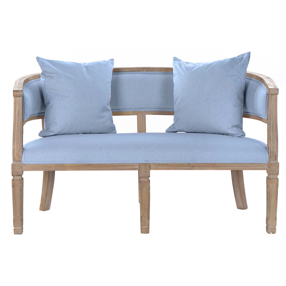 Sofa DKD Home Decor Mėlyna Linas Kaučiukmedžio mediena (122 x 69 x 72 cm) kaina ir informacija | Sofos | pigu.lt