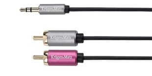 Kruger&Matz, 3.5 mm, 2 RCA, 1 m kaina ir informacija | Kabeliai ir laidai | pigu.lt