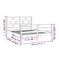 vidaXL Lovos rėmas, 150x200cm, medienos masyvas, itin didelis цена и информация | Lovos | pigu.lt