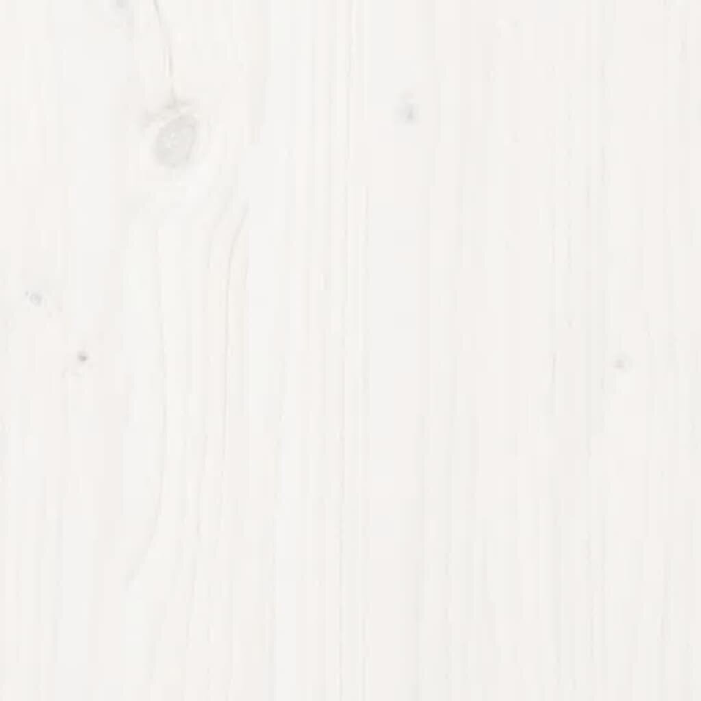 vidaXL Lovos rėmas, baltas, 150x200cm, medienos masyvas, didelis kaina ir informacija | Lovos | pigu.lt
