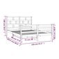 vidaXL Lovos rėmas, baltas, 150x200cm, medienos masyvas, didelis kaina ir informacija | Lovos | pigu.lt