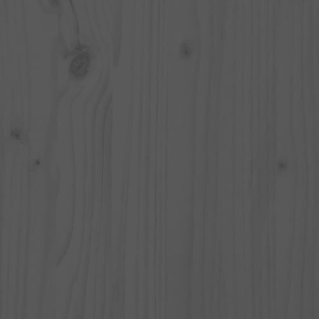 vidaXL Lovos rėmas, pilkos spalvos, 200x200cm, pušies medienos masyvas kaina ir informacija | Lovos | pigu.lt