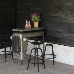 Esschert Design Baro kėdė, juodos spalvos, traktoriaus sėdynės dizaino kaina ir informacija | Virtuvės ir valgomojo kėdės | pigu.lt