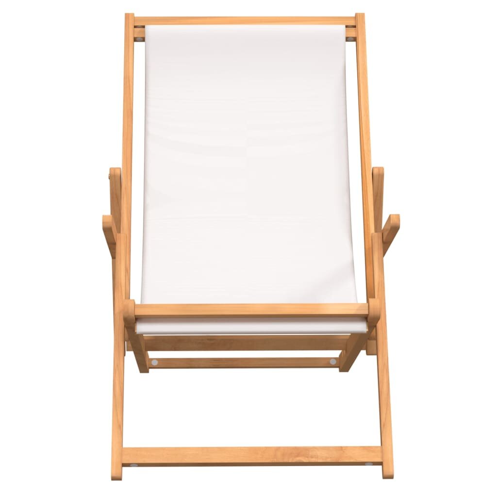 Sulankstoma paplūdimio kėdė, kreminė, tikmedžio masyvas цена и информация | Lauko kėdės, foteliai, pufai | pigu.lt