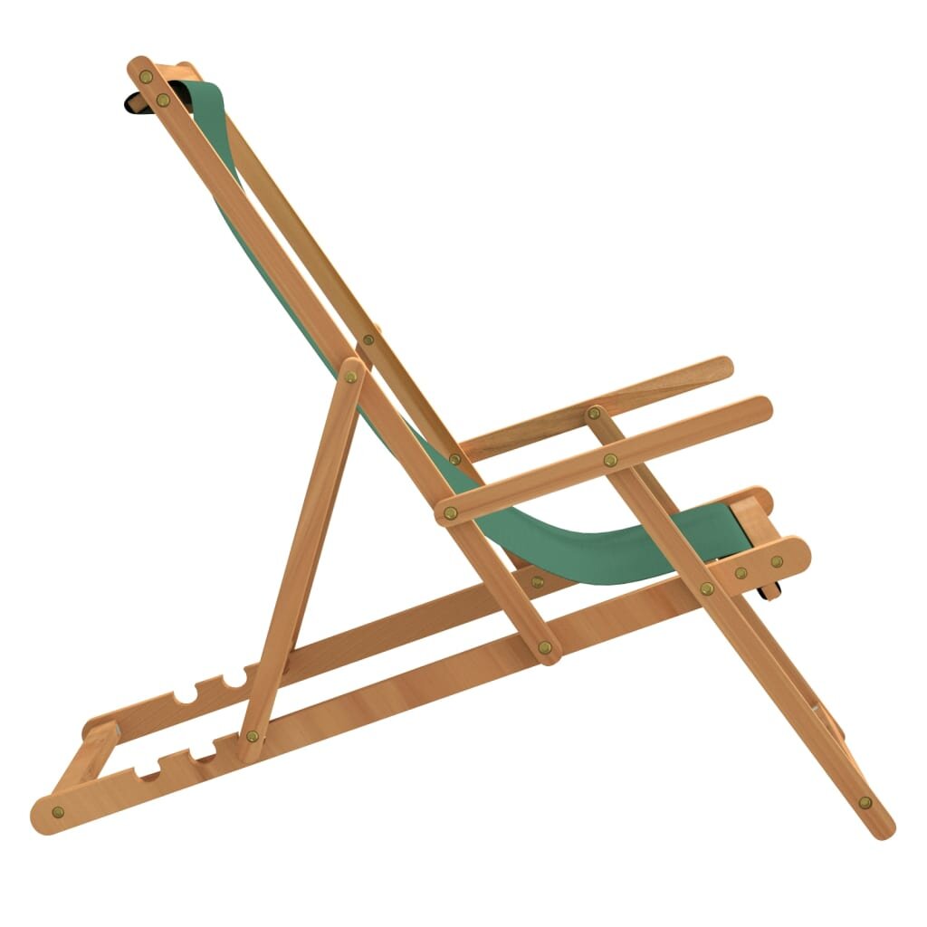 Sulankstoma paplūdimio kėdė, žalios spalvos, tikmedžio masyvas kaina ir informacija | Lauko kėdės, foteliai, pufai | pigu.lt