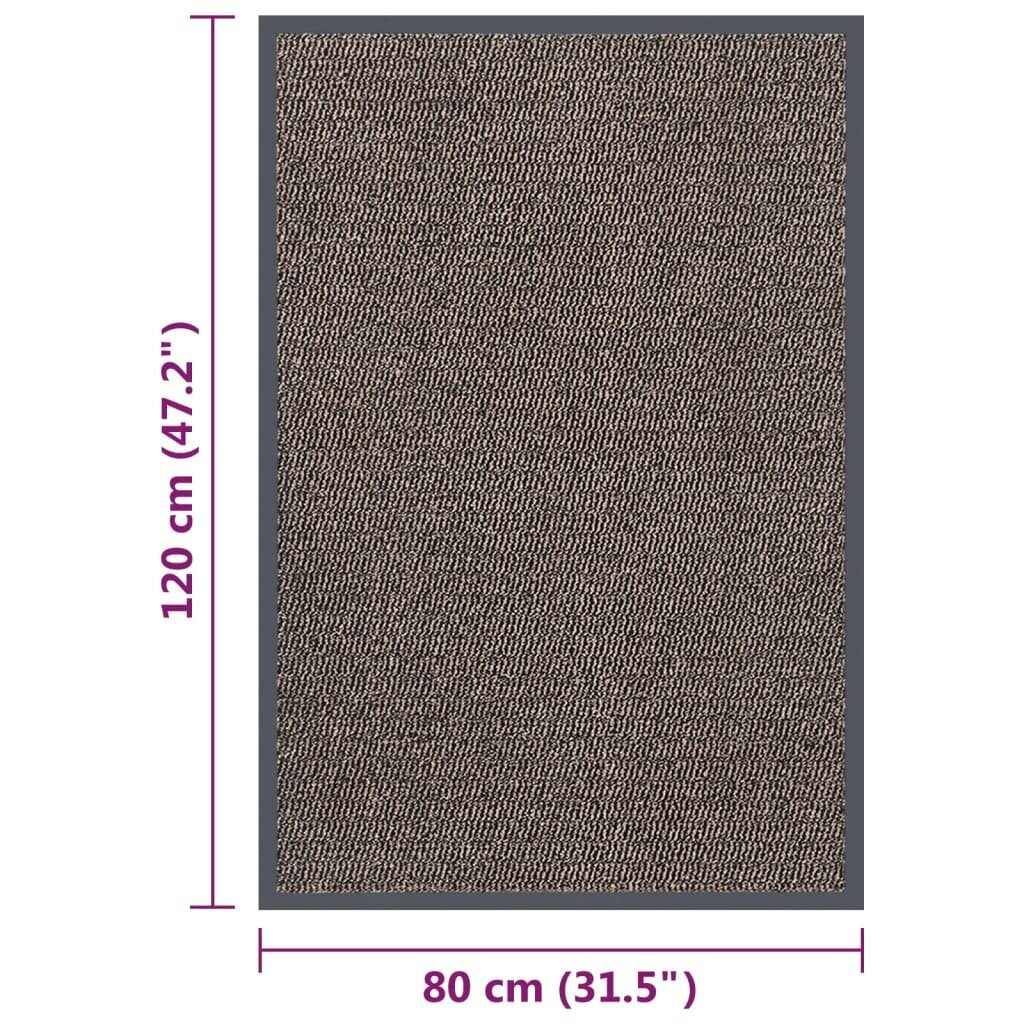 Durų kilimėlis, tamsiai rudos spalvos, 80x120cm, kuokštuotas цена и информация | Durų kilimėliai | pigu.lt