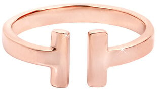 Troli Открытое стальное кольцо с покрытием из розового золота цена и информация | Кольца | pigu.lt