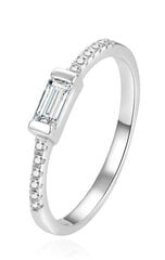 Minimalistinis sidabrinis žiedas su cirkoniais Beneto AGG407 kaina ir informacija | Žiedai | pigu.lt