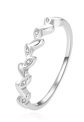 Очаровательное серебряное кольцо с прозрачными цирконами Beneto AGG389 цена и информация | Кольцо | pigu.lt