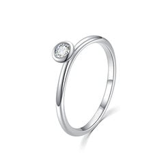 Очаровательное серебряное кольцо с прозрачным цирконом Moiss R00019 цена и информация | Кольцо | pigu.lt