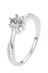 Красивое серебряное кольцо с прозрачными цирконами Beneto AGG304L цена и информация | Кольца | pigu.lt