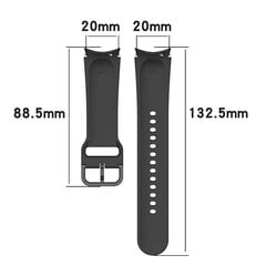 Силиконовый ремешок 4wrist для Samsung 20 мм - чёрный цена и информация | Аксессуары для смарт-часов и браслетов | pigu.lt
