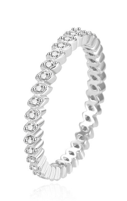 Gražus sidabrinis žiedas su cirkoniais Beneto AGG376L kaina ir informacija | Žiedai | pigu.lt