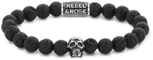 Karoliukų apyrankė moterims Rebel&Rose Skull Black Moon RR-SK001-S kaina ir informacija | Apyrankės moterims | pigu.lt