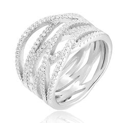 Beneto Серебряное кольцо с цирконами AGG341 цена и информация | Кольцо | pigu.lt