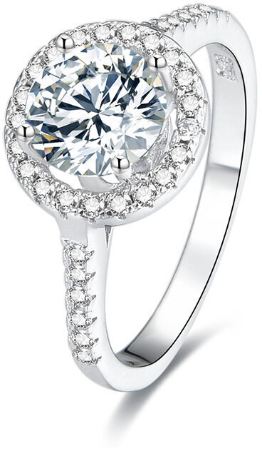 Sidabrinis žiedas su kristalais Beneto AGG193 цена и информация | Žiedai | pigu.lt