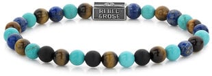 Karoliukų apyrankė moterims Rebel&Rose Mix Turquoise 925 RR-6S006-S kaina ir informacija | Apyrankės moterims | pigu.lt