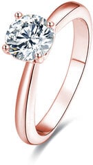 Серебряное кольцо с покрытием из розового золота и кристаллами Beneto AGG201 цена и информация | Кольцо | pigu.lt