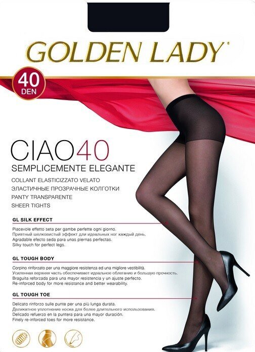Pėdkelnės moterims Golden Lady Ciao, juodos, 40 DEN kaina ir informacija | Pėdkelnės | pigu.lt