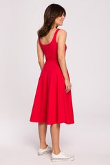 B218 Платье расклешенное на тонких бретелях - красное цена и информация | Платья | pigu.lt