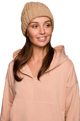 БК057 Шапка плетения коса с поворотом - верблюд цена и информация | Женские шапки | pigu.lt