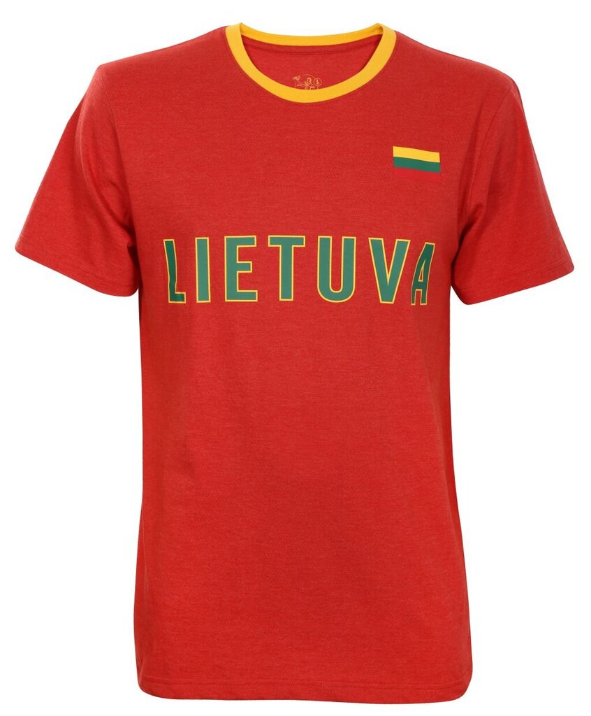 Vyriški marškinėliai Lietuva, raudoni kaina ir informacija | Lietuviška sirgalių atributika | pigu.lt