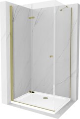 Dušo kabina Mexen Lima su padėklu ir sifonu, Gold+White/Gold, 70x70,80,90,100 cm kaina ir informacija | Dušo kabinos | pigu.lt