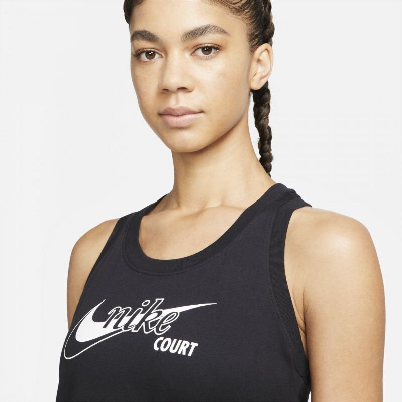 Sportiniai marškinėliai moterims Nike Court Dri-FIT T-Shirt W DD8736-010, juodi цена и информация | Sportinė apranga moterims | pigu.lt