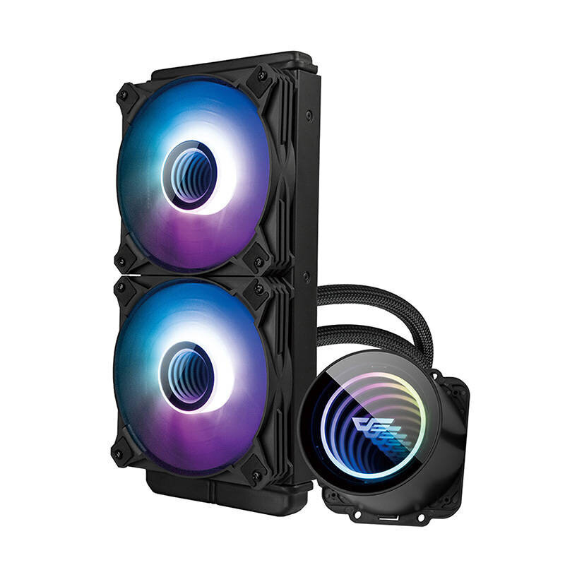 Darkflash DX240 V2 PC Water Cooling ARGB 2x 120x120 kaina ir informacija | Kompiuterių ventiliatoriai | pigu.lt