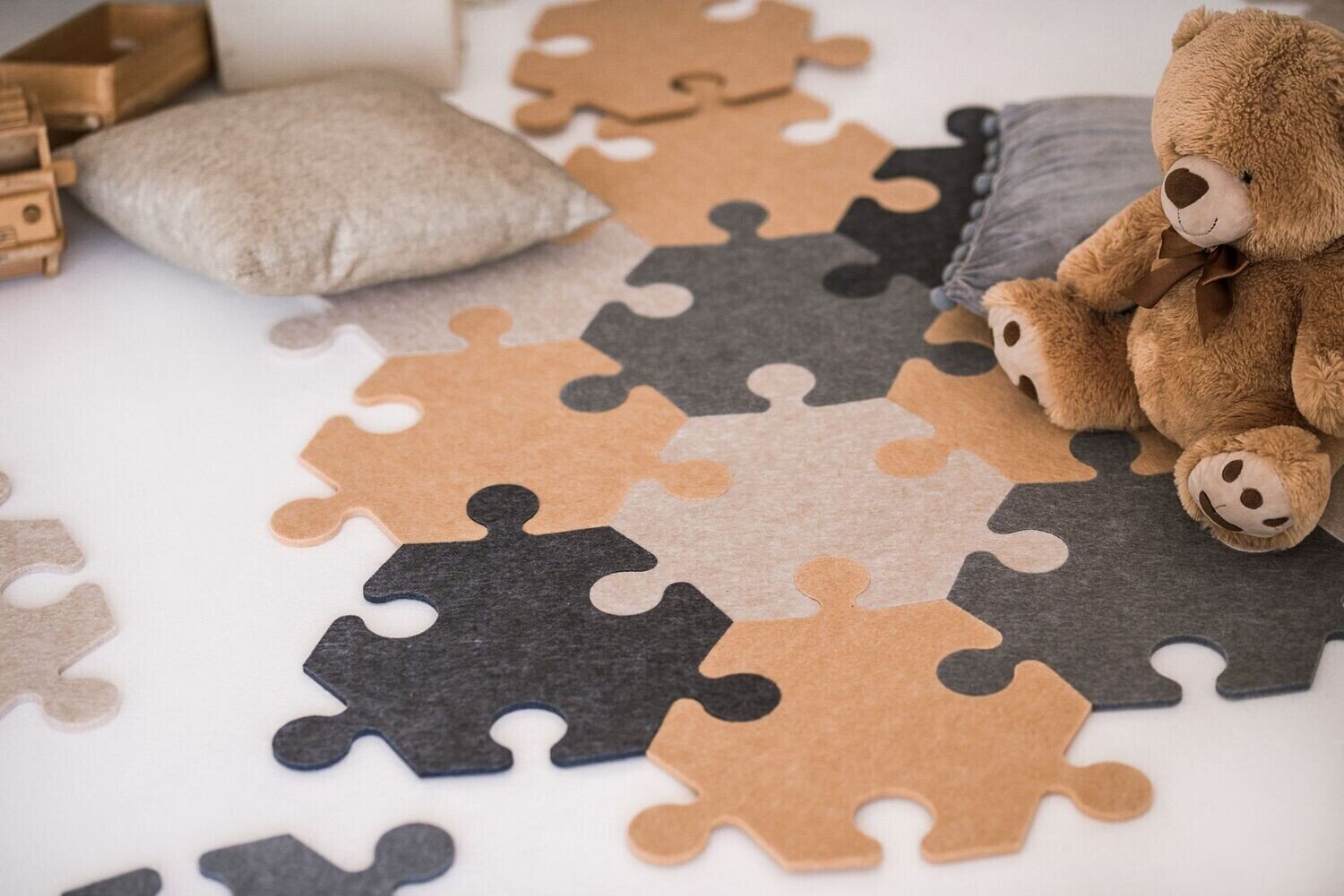 Sudedamas poliesterio veltinio kilimas Style Puzzle (14 dalių / 1.5m2) цена и информация | Kilimai | pigu.lt