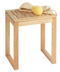 bathroom stool Norway 40 x 46 x 30 cm wood natural - цена и информация | Аксессуары для ванной комнаты | pigu.lt