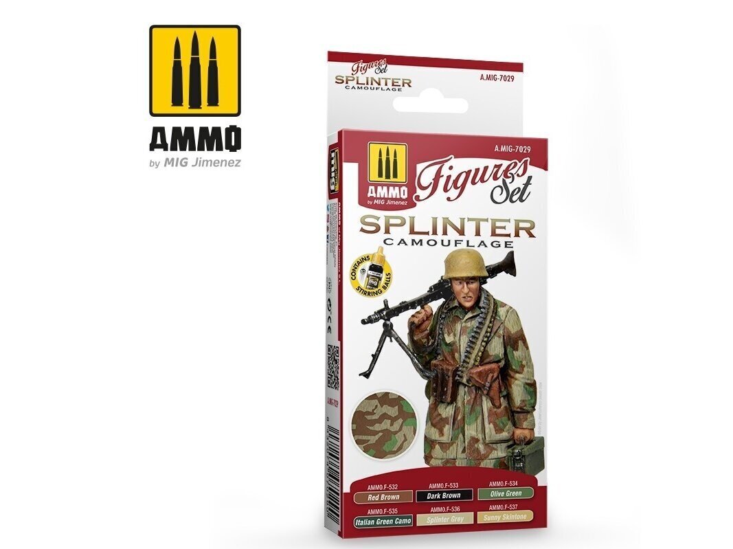 Akrilinių dažų rinkinys Ammo Mig Splinter Camouflage, 7029 цена и информация | Piešimo, tapybos, lipdymo reikmenys | pigu.lt