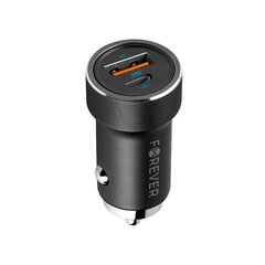 Forever CC-06 PD3.0 + QC3.0 car charger 1x USB-C 1x USB 20W зарядное устройство цена и информация | Зарядные устройства для телефонов | pigu.lt