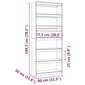 vidaXL Spintelė knygoms/kambario pertvara, 80x30x199,5cm, pušis kaina ir informacija | Lentynos | pigu.lt