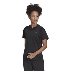Sportiniai marškinėliai moterims Adidas Run Icons Running Tee W H57742, juodi kaina ir informacija | Sportinė apranga moterims | pigu.lt