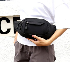 Сумка поясная мужская, сумка T119, черная цена и информация | Мужские сумки | pigu.lt