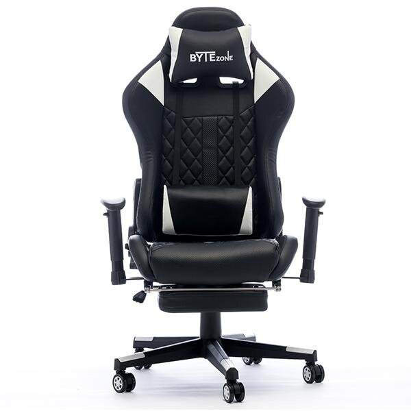 Masažuojanti Žaidimų kėdė ByteZone Carbon su bluetooth garsiakalbiais  Gaming Chair, Juoda kaina | pigu.lt