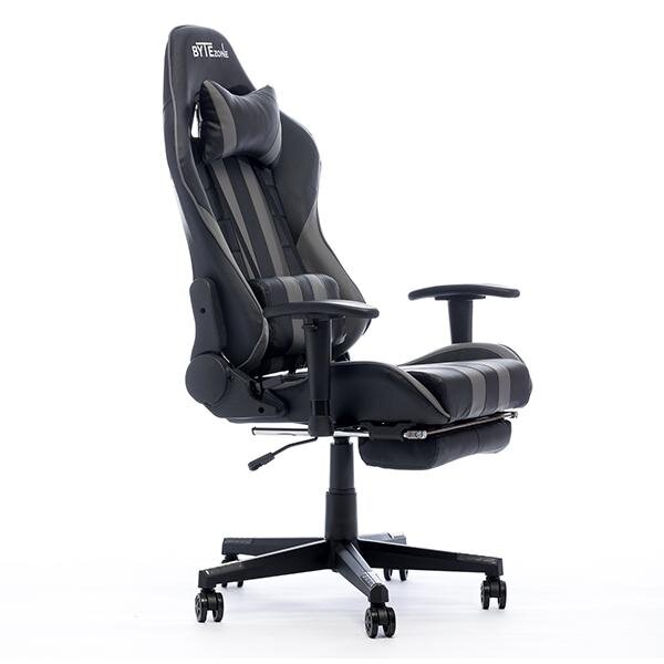 Masažuojanti Žaidimų kėdė ByteZone Python su bluetooth garsiakalbiais Gaming Chair, Juoda-pilka цена и информация | Biuro kėdės | pigu.lt
