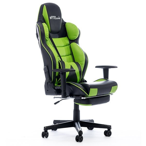 Masažuojanti Žaidimų kėdė ByteZone Hulk Gaming Chair, Juoda-žalia kaina ir informacija | Biuro kėdės | pigu.lt